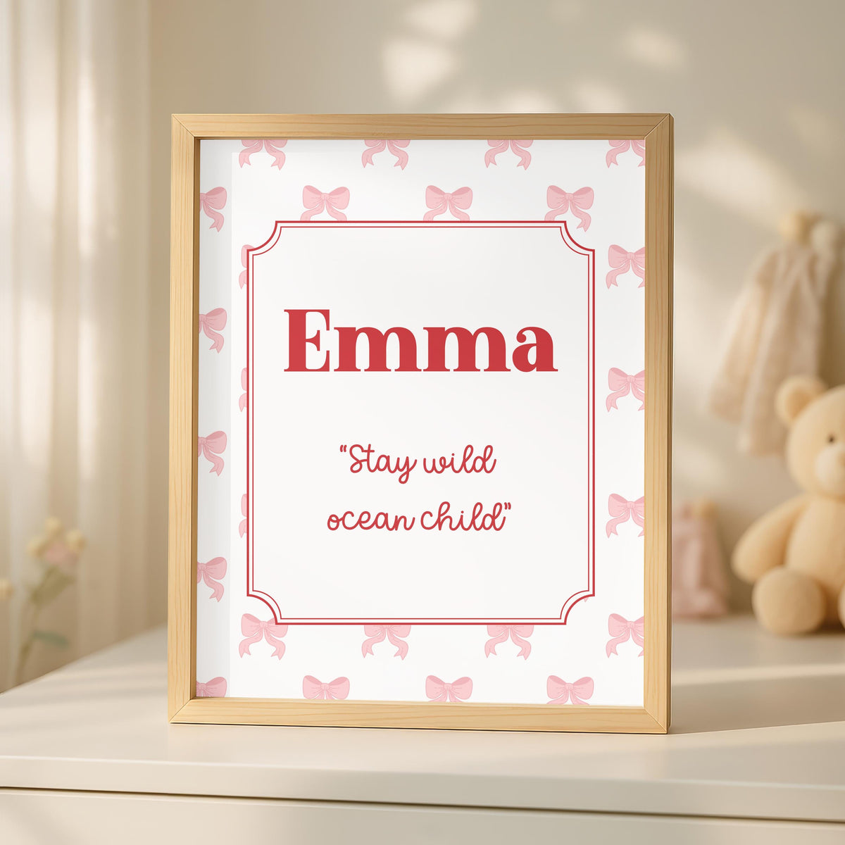 Personalized Shark Print Girl, Pink Turtle Nursery Art (Digital Download)