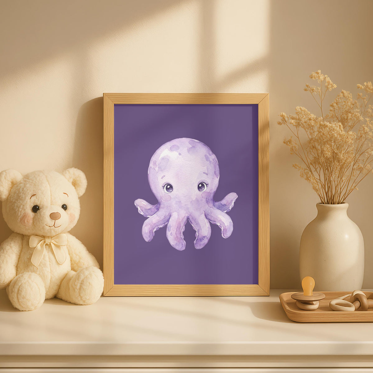 Boho Ocean Nursery Prints, Scandi Sea Life Wall Art (Digital Download Set of 6)
