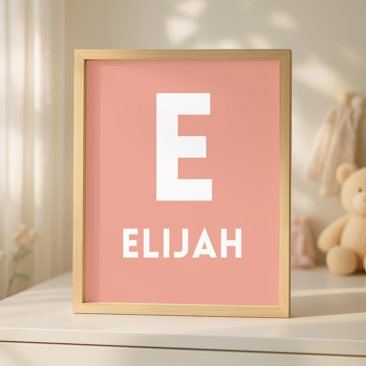 Personalized Boho Nursery Art, Terracotta & Mustard Print (Digital Download)