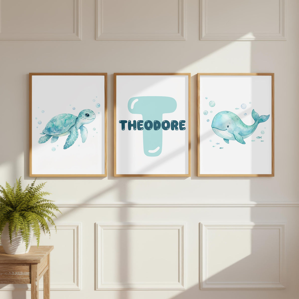 Personalized Shark Dolphin Print, Ocean Nursery Decor (Digital Download)