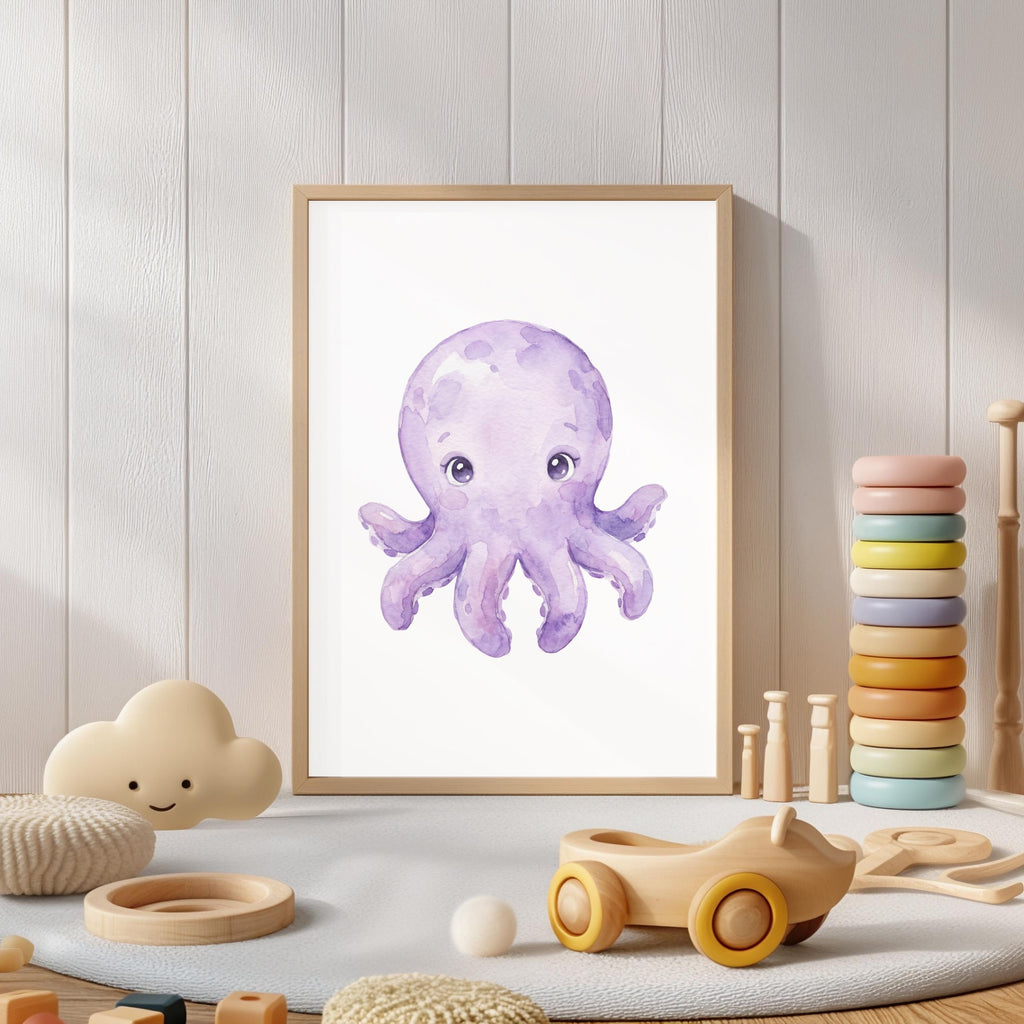 Sea Life Nursery Prints, Set of 6, Ocean Animals Art (Digital Download)
