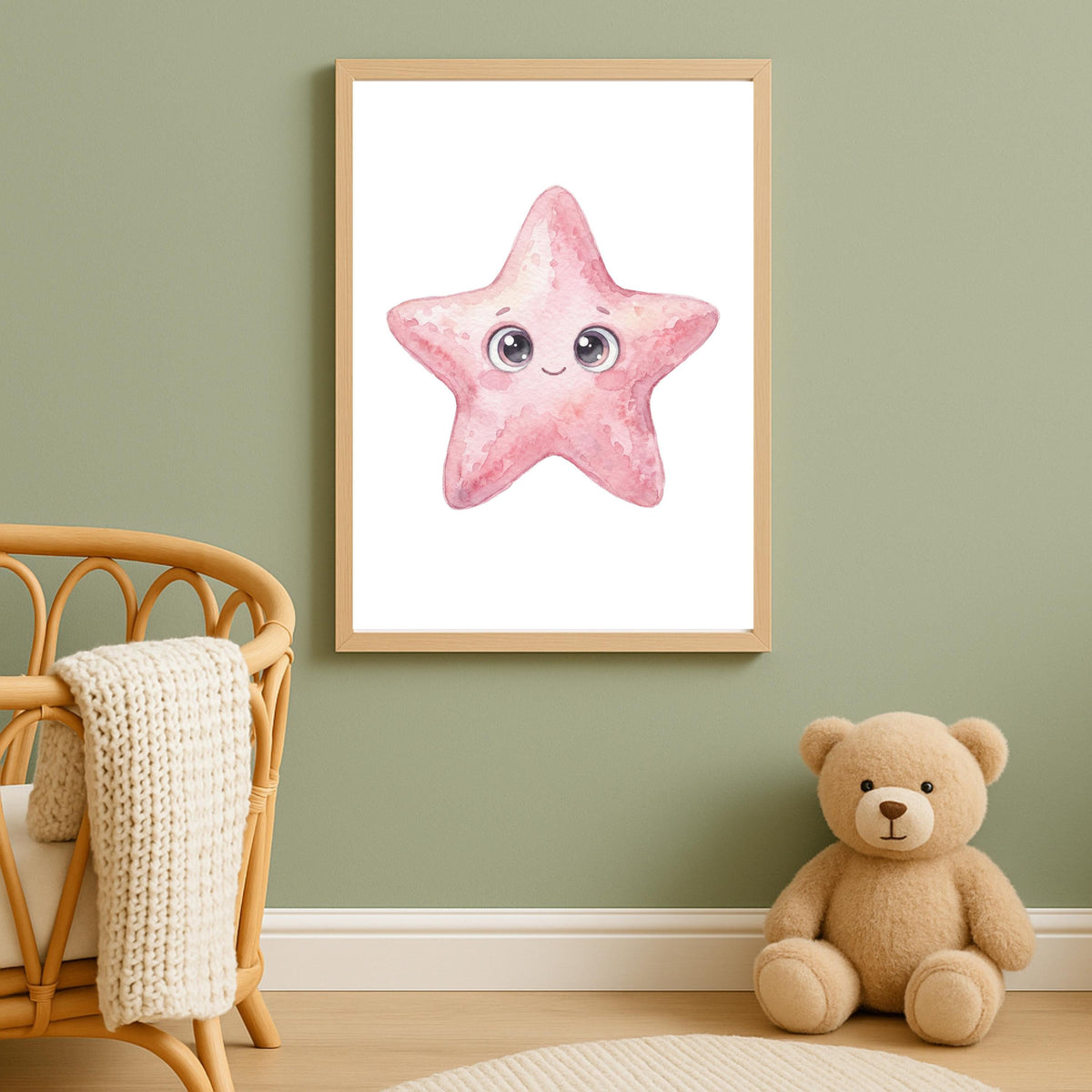 Personalized Octopus Starfish Nursery Print, Girl Ocean Room Decor (Digital Download)