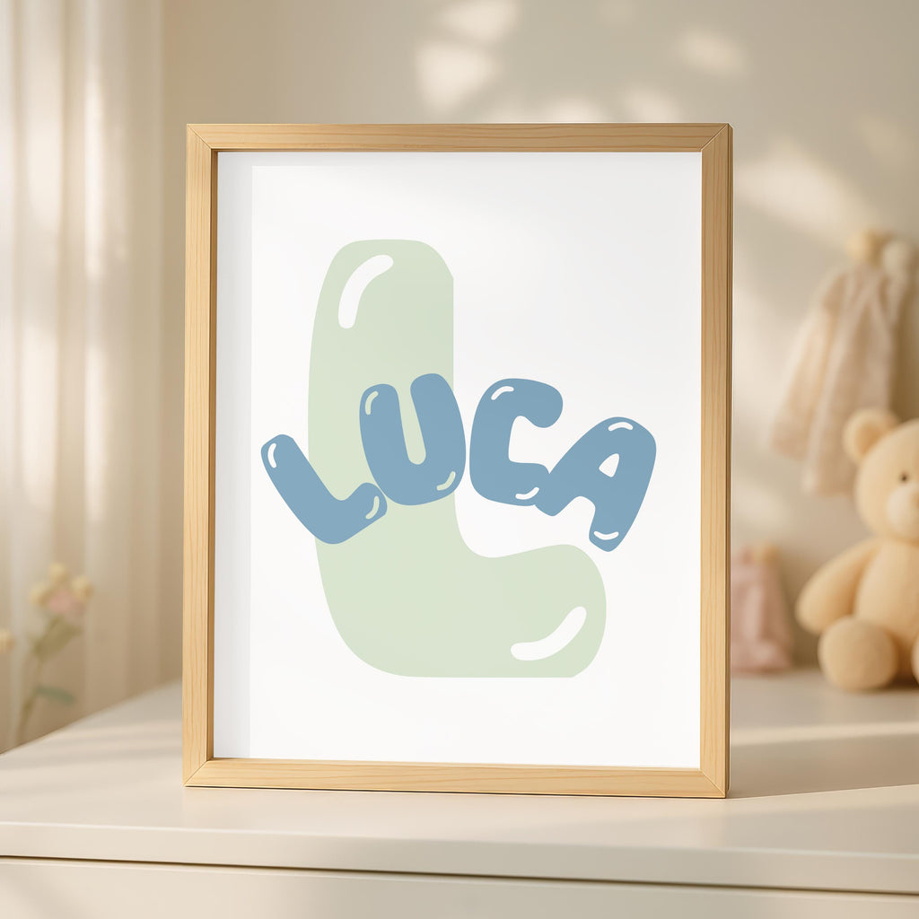 Personalized Whale Turtle Nursery Print, Ocean Name Sign (Digital Download)