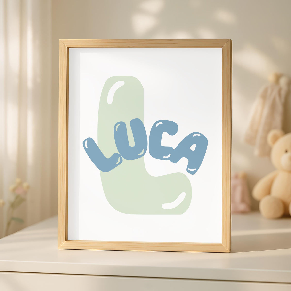 Personalized Whale Turtle Nursery Print, Ocean Name Sign (Digital Download)