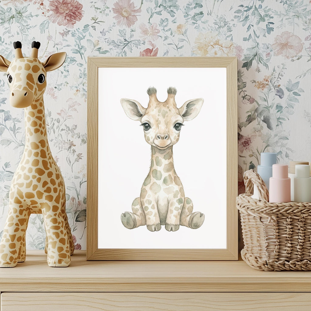Safari Animal Prints, Sage Green Nursery Decor (Digital Download Set of 6)