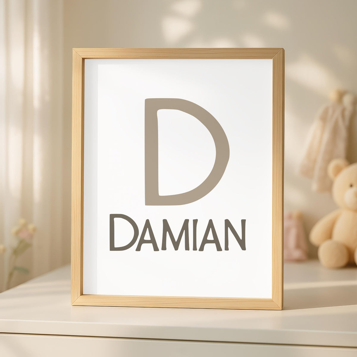 Personalized Safari Nursery Prints, Lion and Elephant, Custom Name (Digital Download)