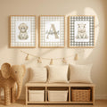 Personalized Boy Nursery Decor, Gingham Initial Print (Digital Download)