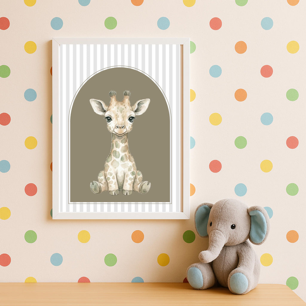 Sage Green Safari Prints, Arch Nursery Wall Art (Digital Download Set of 6)