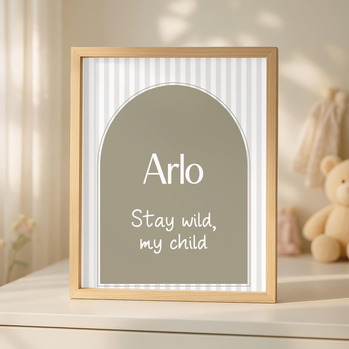 Personalized Monkey Nursery Art, "Stay Wild" Sign (Digital Download)