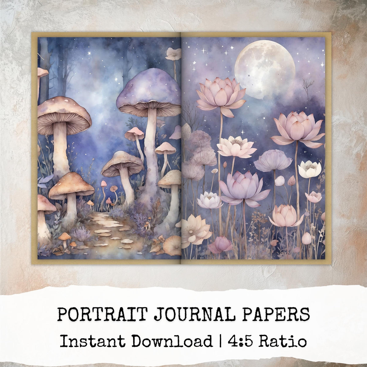 Soft Botanical Junk Journal Pages, Vintage Floral Digital Papers, Pastel Cottagecore Printable Kits, Ephemera Pack, Digital Download