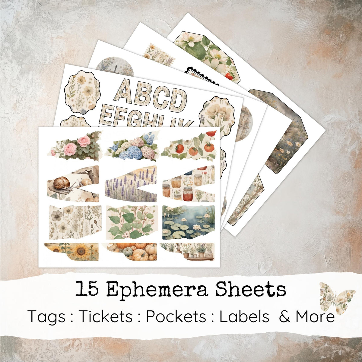 Cozy Farmhouse Junk Journal Pages, Vintage Rustic Digital Papers, Country Cottagecore Printable Kit, Ephemera Pack, Digital Download