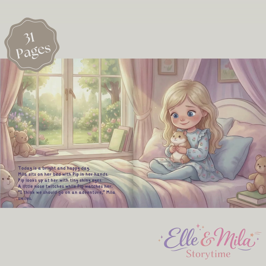 Hamster pet story book for girls personalized