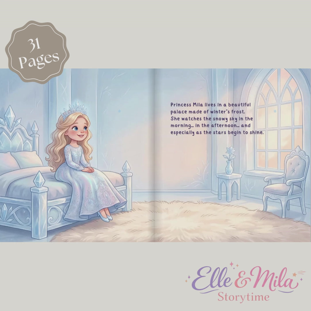 Snow princess story for girls magical winter adventure personalized