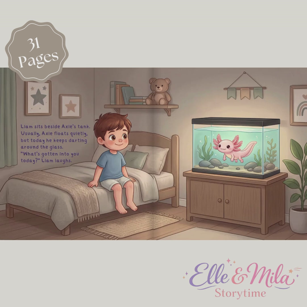 Axolotl story for boys ocean adventure personalized