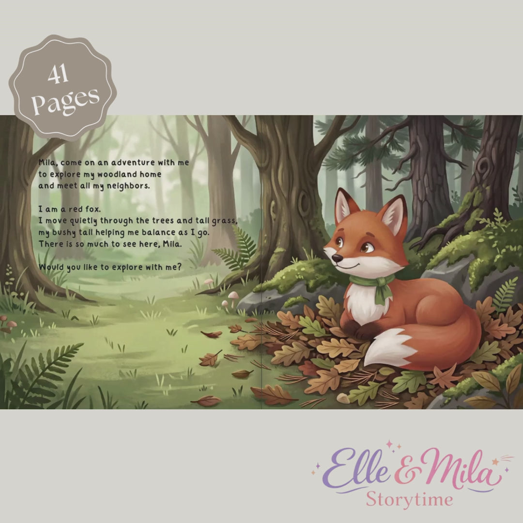 Red fox fact book woodland animals adventure learning personalized