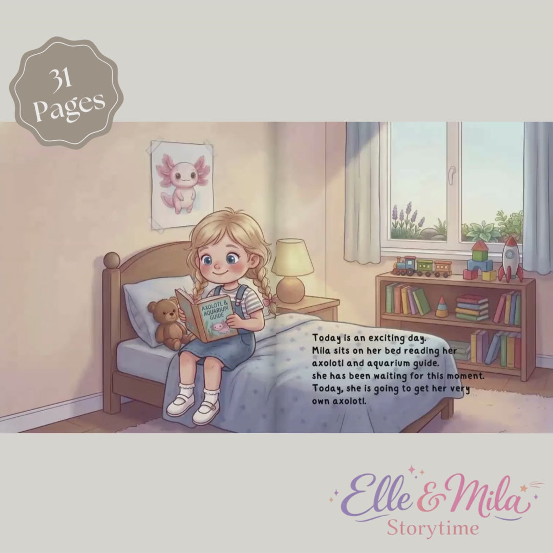 Axolotl book for girls pet story personalized