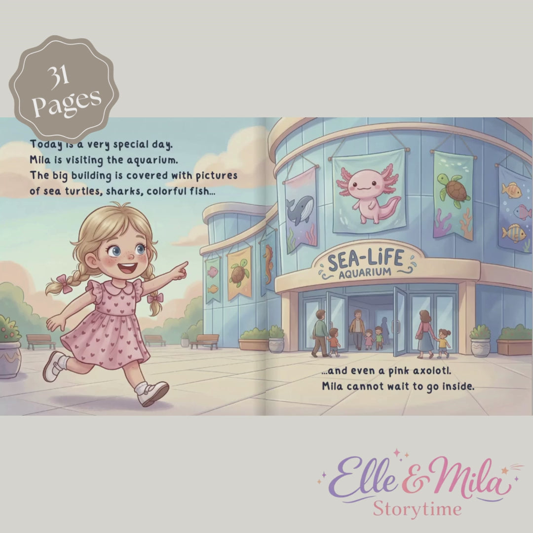 Axolotl book for girls aquarium adventure personalized